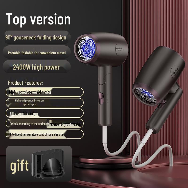 Foldable High-Speed Negative Ion Hair Dryer - Powerful, Portable, Constant Temperature Hair Care Solution