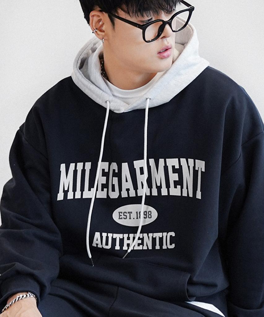 Mile Garments Mix Sweat Hoodie [Navy]