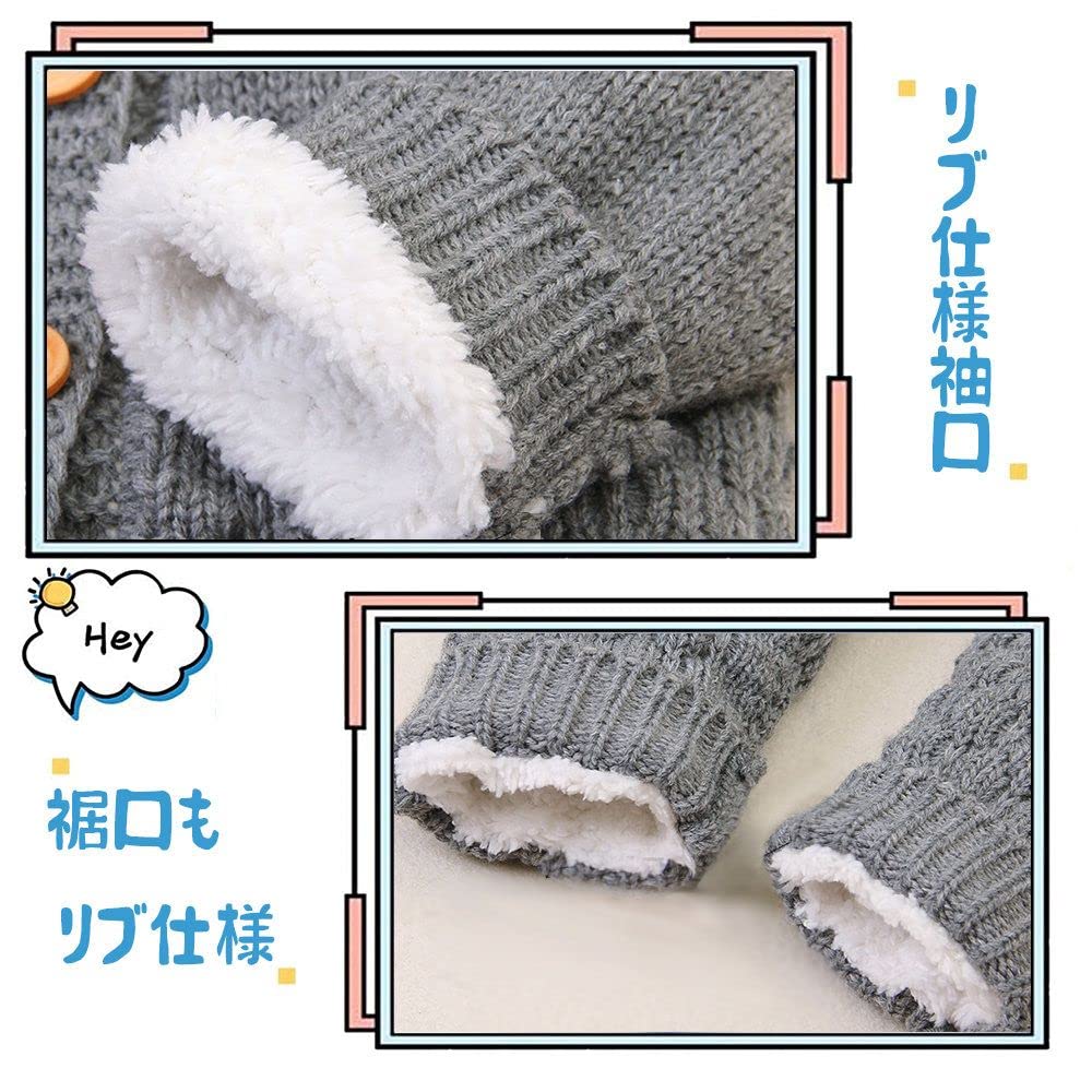 Mornyray Baby Romper Long Winter Perfect for Baby Size 66 Coverall, Knit, Sleeve, Fleece-Lined, Hooded, Front-Opening, Cute, Outfit, Cotton, Showers,