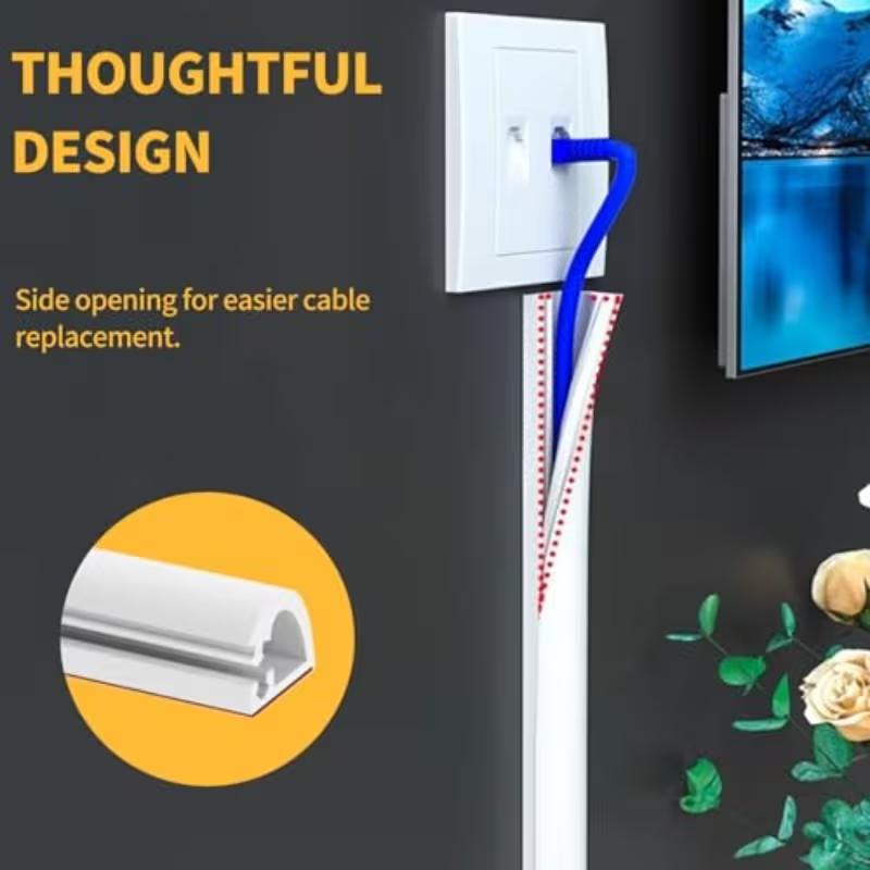1PC 1m/2m/3meters Cable Hider,Flexible Cable Concealer for Wall Mounted TV, Self-Adhesive Cord Hider
