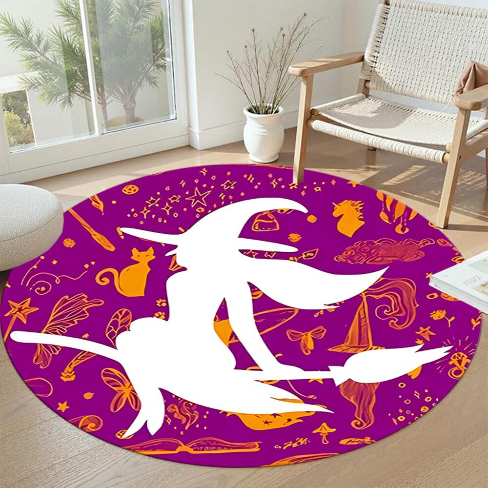 Witch Round Office Rug Perfect for Dining Room Study Room Kitchen Game Room Antislip Round Carpet Anime Office Decor Perfect Gift for Women Men