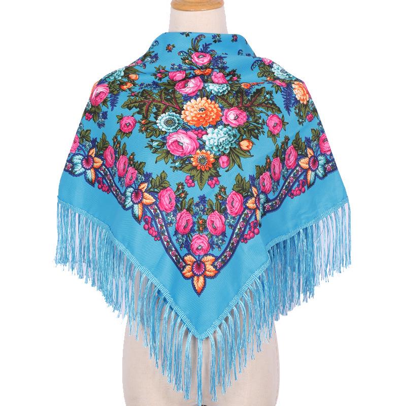 Foulard quadrato da donna 90x90 stile etnico - Fazzoletto da testa e scialle con stampa Xinjiang più venduto