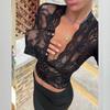 Sexy Slim-Fit Deep V Lace Top - European & American Autumn Style