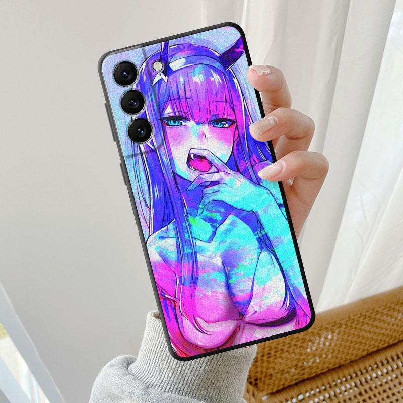 Armor Luxury Tpu Soft Phone Case For Samsung Galaxy S20 Fe S21 S10 S9 S22 Plus S23 Ultra 5g S8 S7 S10e Cartoon Zero Two Cover