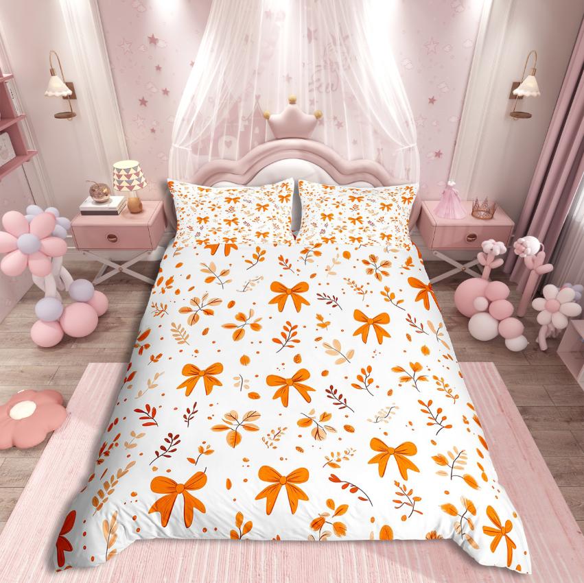 

Homewish Kawaii Ribbon Bowknot Duvet Cover Set,Dreamy Princess Bedding Set,Sparkling sequin Comforter Cover Set DE XS 100x135cm 2pcs&set