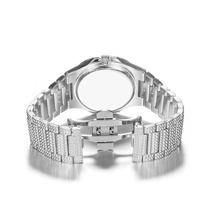 Men Colorful Diamond Quartz Watches Luxury Gold Silver Big Dial Male Wristwatch Sport Business Clock Relogio Masculino