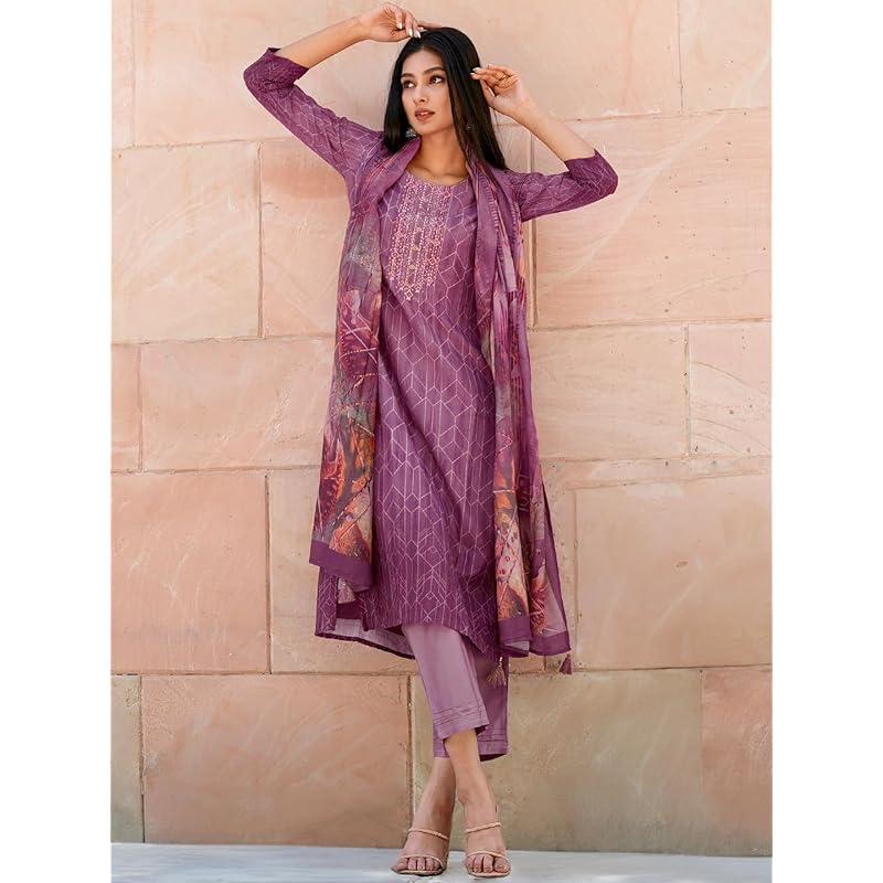 Libas Women s Silk Blend Kurta Sets (38022O_Purple XS фиолетовый