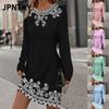 JPNTKY Fashion Autumn Winter Long Sleeve O-Neck Casual Dresses