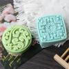 3D Rund Blomma Tvål Silikonform Klassiska Mönster Rund Fyrkantig Blomma Tvål Ljus Harts Tillverkningsverktyg Diy Handgjord Gåva