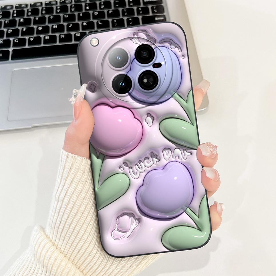 For Infinix Zero 40 4G 5G Back Cover 6.78" On Infinix X6860 X6861 Capa Flower Butterfly Women Fashion Phone Case Liquid Silicone