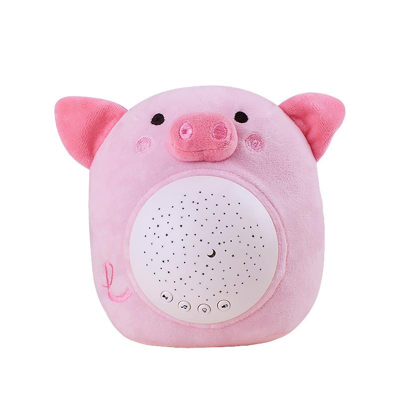 Voice-Activated Lullaby Projection Plush Toy with Starry Sky for Babies 0-3 Years