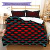 3D Hexagonal Honeycomb Pattern Bedding Quilt Set Quilt Cover Pillowcase Home Decoration Birthday Gift (1 * Duvet Cover + 2 * Pillowcase, Without Core)