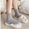 Bowknot Floor Socks Fleece Thickened Carpet Home Socks Autumn Winter Furry Plush Socks  Women