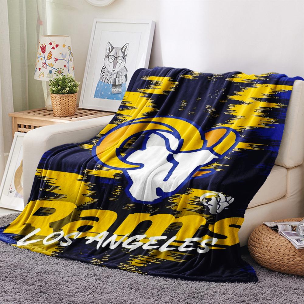 Los Angeles Rams Print Flannel Blanket, High quality Comfortable for All Seasons, Home Decor, Warmth and Comfort, Perfect for Christmas Gifts