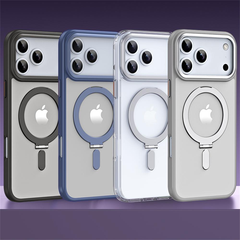 For iPhone 17 Pro Max Case TPU+Acrylic Hidden Magnetic Kickstand Phone Cover