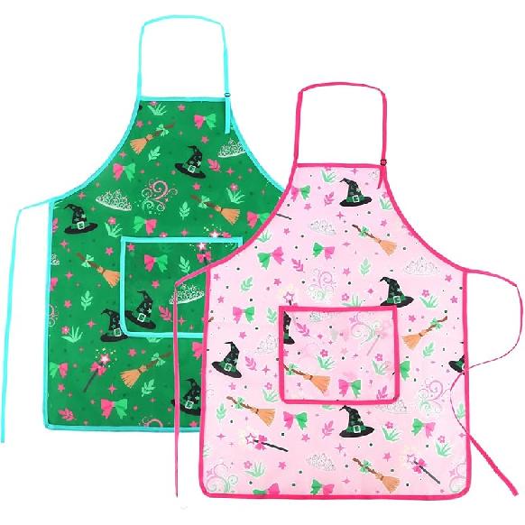 Kids Aprons for Cooking Christmas Apron Cute Red Apron for Kitchen Cooking Baking BBQ Painting Crafting