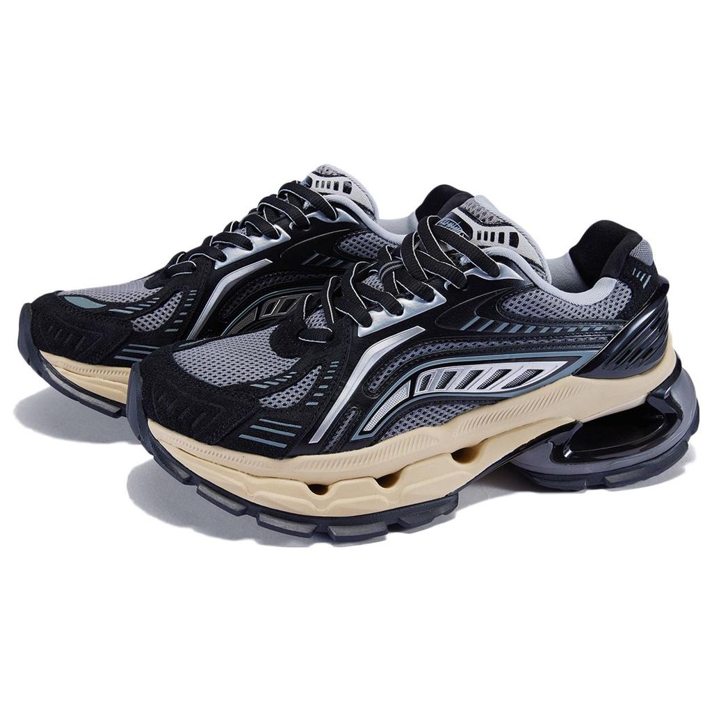 New LiNing Furious Rider BOW Anti Slip Wear Resistant Low Top Running Shoes Men's Gray AZGT067-1