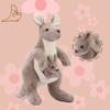 Kangaroo Plush Toy Kangaroo Mother With Baby Cute Appease Doll Creative Mother-Child Cute Doll To Send Children'S Birthday Gifts