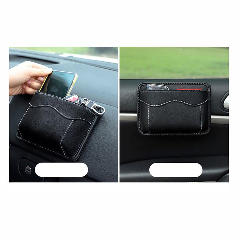 Car Seat Gap Filler PU Leather Auto Console Side Storage Boxes Car Front Seat Gap Organizer Multifunctional Dropping Blocker Bag