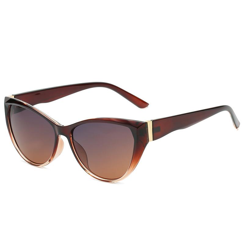 

Модные женские солнцезащитные очки высокого класса «кошачий глаз», трендовые солнцезащитные очки для вождения, УФ-защитные очки 56-17-141