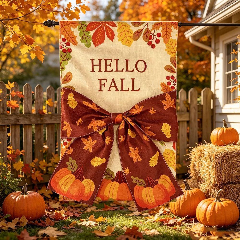 Creative Halloween Garden Flag Cloth Fall Garden Flag Multipurpose Autumn Harvest Flag Home Decor
