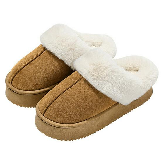 Winter Indoor Plush Cotton Slippers: Thick-Soled, Non-Slip, Warm, Unisex Heel-Covering Design