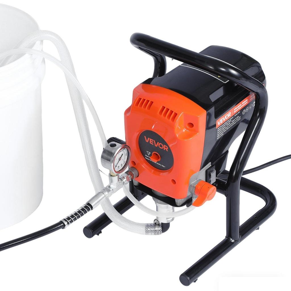 Stand Airless Paint Sprayer, 900W, 3300PSI High Pressure Airless Sprayer, Cleaning Brush, Hose, Extension Rod, Nozzles, Electric Spray Paint Machine