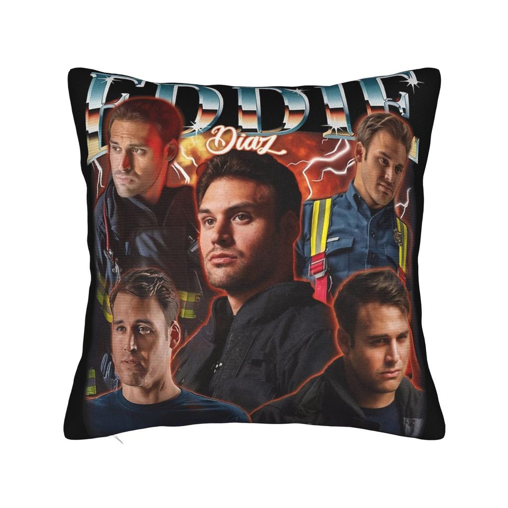 Eddie Diaz Retro 90's Pillowcase Soft Fabric Cushion Cover Decorative Throw Pillow Case Cover Car Zipper 18"