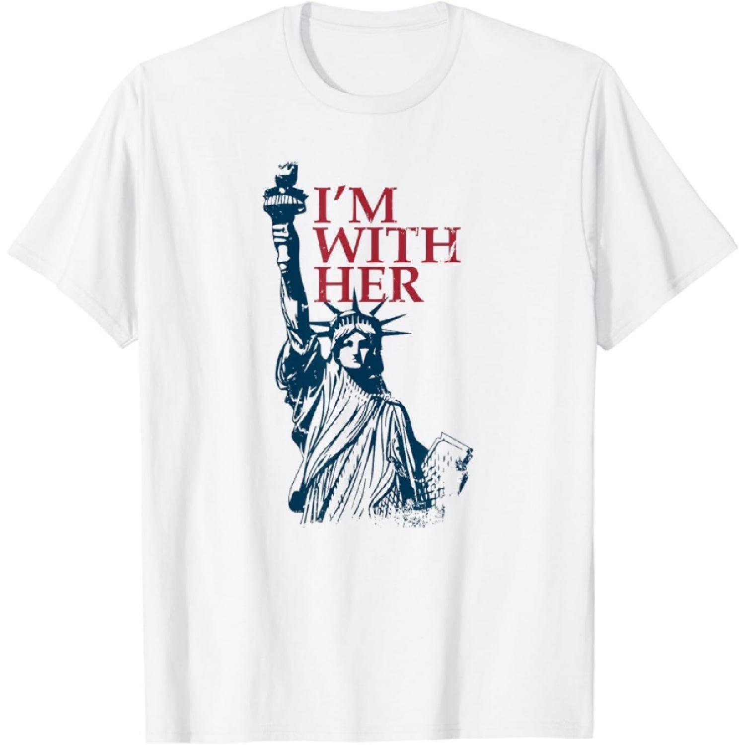I m With Her Statue of Lady Liberty Kamala Harris T-Shirt S