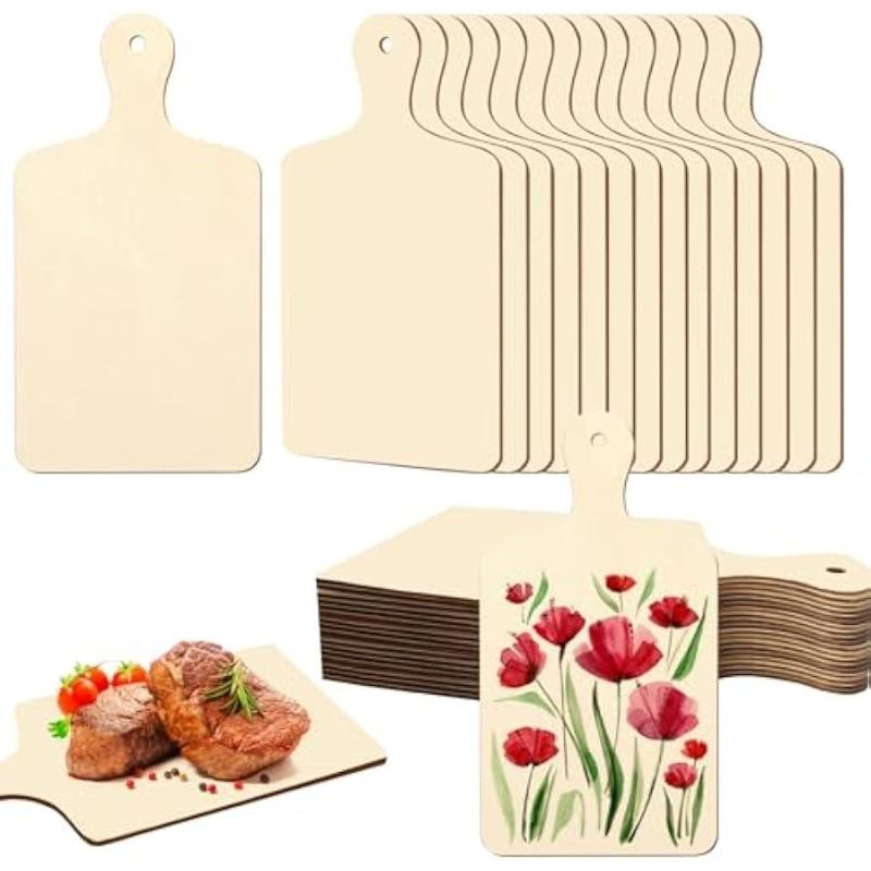 2pcs 30x16cm Big Size Cutting Board for Craft Unfinished Wooden Charcuterie Boards Blank Wooden Boards Paddle for Christmas Diy
