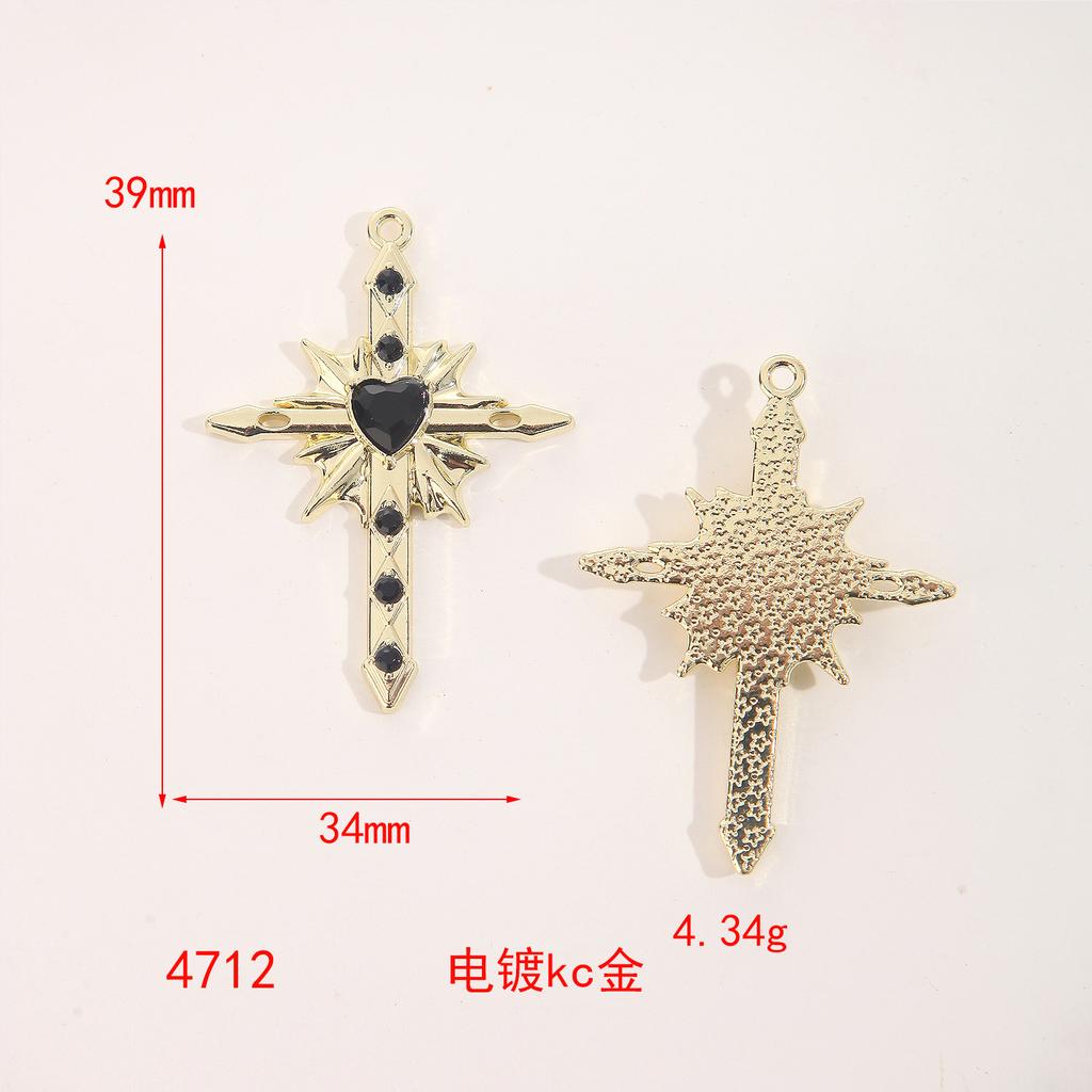 Love Starlight Inlaid Cross Crowe Heart Pendant Cool Spice Girl Diy Bracelet Necklace Ear Jewelry Material Accessories