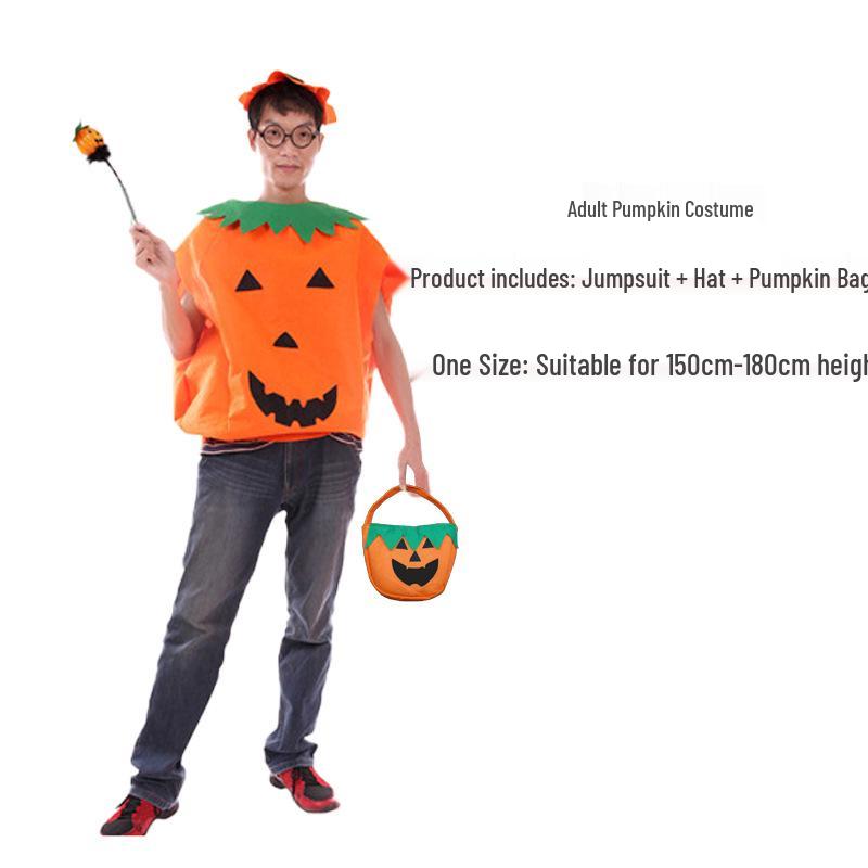 Halloween Fruit Costume: Banana & Pumpkin Onesie for Kids' Stage Performance and Parent-Child Role Play