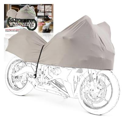 Daytona Motorcycle Cover, Inner Cover, Large, 125cc, 250cc, 400cc, Moped, Fleece-Lined, Stretch Inner Half Cover, Medium (For 250-750cc Class Motorcyc