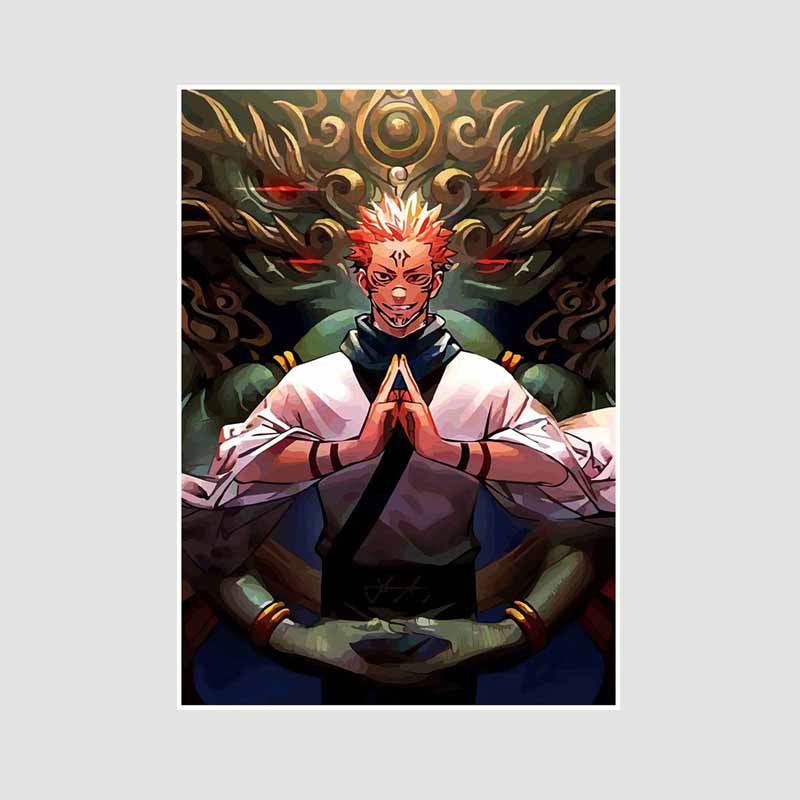 Anime Jujutsu Kaisen Posters Aesthetic White Paper Satoru Gojo Nobara Kugisaki Poster Wall Art Painting Study Home Decor Room Bar Decoration Pictures