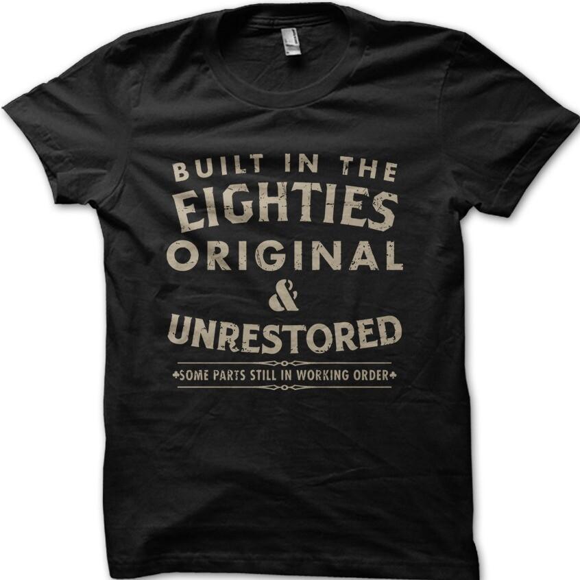 BIRTHDAY Biker 1980 s Built in the Eighties Unrestored Motorcycle t-shirt OZ9066 S