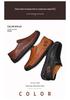 Men's Handmade Leather Slip-on Loafers: Casual Low-top, Flat Bottom, Outdoor Shoes, Large Sizes Up To 48