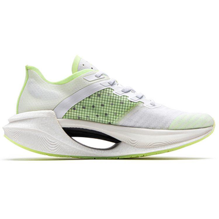 Li Ning Shadow Essential Fabric Cushioning Slip Resistant Abrasion Resistant Low top Running Shoes Men's White Green ARHQ247-3