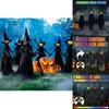 Enchanting Halloween Colorful Glowing Three Handheld Witches White Witch Ghost Decoration