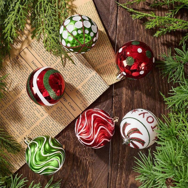 Holiday Ornament Assortment PVC Hanging Tree Trim for Christmas Indoor Display and Seasonal Room Styling for Tree Use