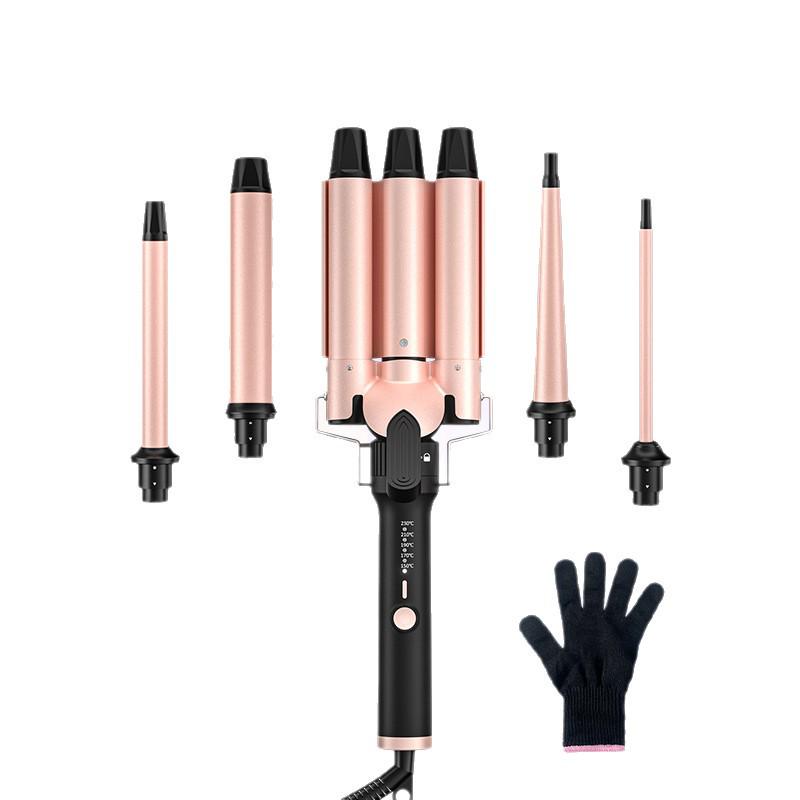 5-in-1 Multifunctional Curling Iron Head Set with Big Wave & Egg Roll Attachments
