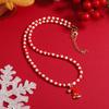 Clavicle Chain Christmas Necklace Santa Cartoon Pendant Choker Rice Beaded Chain  Decoration