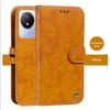 Vintage Crazy Horse Texture PU Leather Flip Wallet Phone Case for Vivo Y02,Y02t Card Holder Kickstand Shockproof Protective Cover