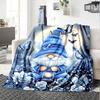 Gnome With Lantern And Butterflies Throw Personalized Blanket Personalized Text Comfortable Great For Sofa Couch Office Bed Picnics All Season Use