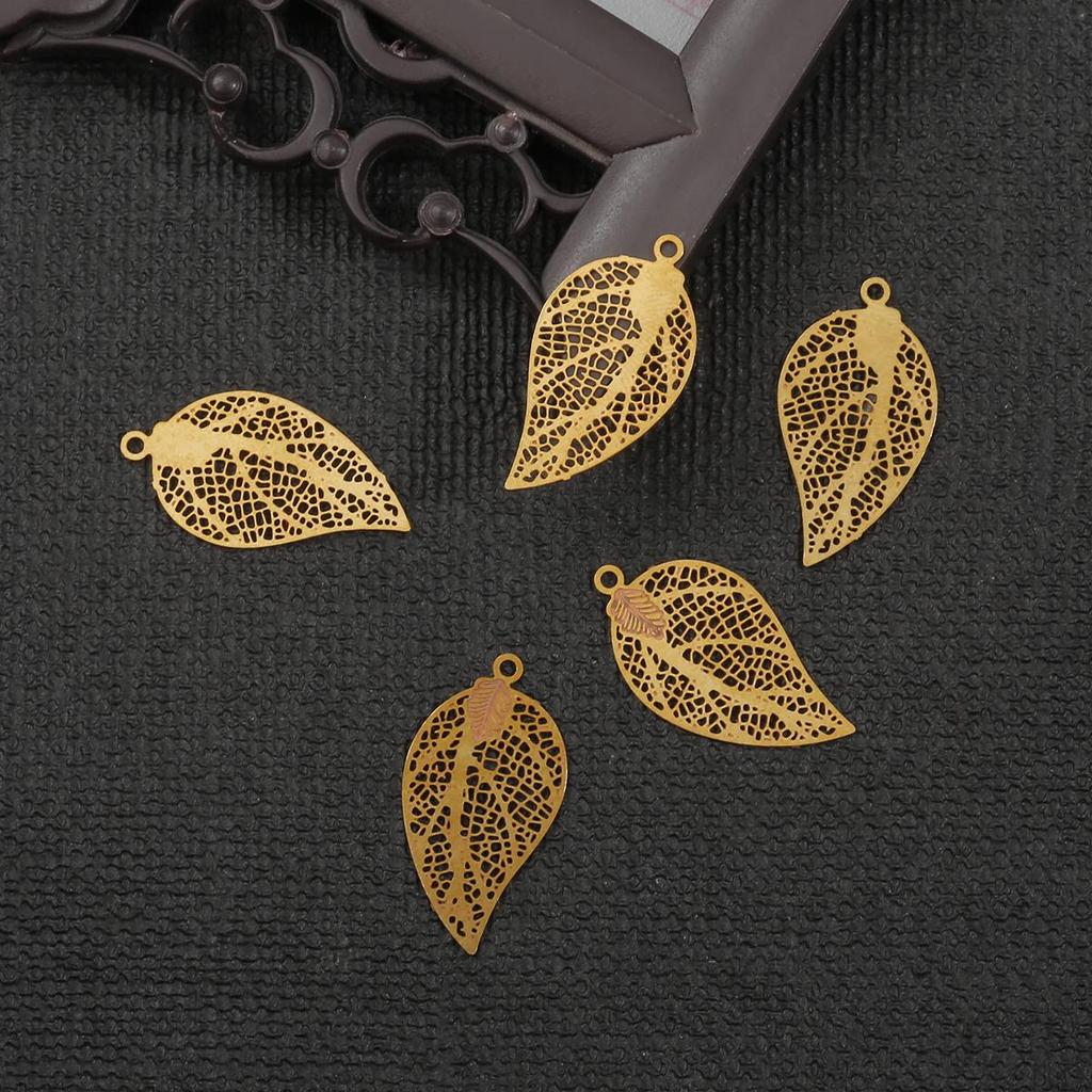 10pcs Copper Butterfly Wing Leaf Charm DIY Accessories Findings Supplies For Jewelry Making