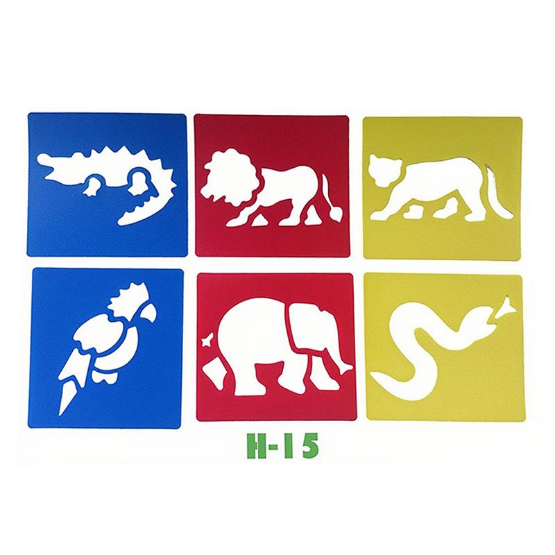 6PCS Hollow Out Painting Template Washable Reusable Plastic Graffiti Ruler DIY Paint Tool Creative Craft Drawing Accessories ZYF