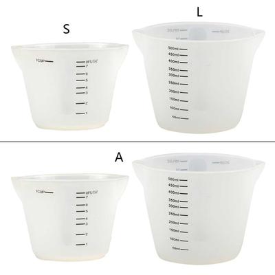 500ml and 250ml Silicone Measuring Cups Resin Mixing Cups for Acrylic Paint Pouring Reusable Craft Measuring Cups
