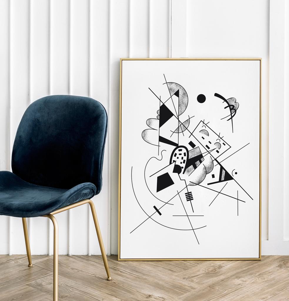 Poster Kandinsky Black and White Composition