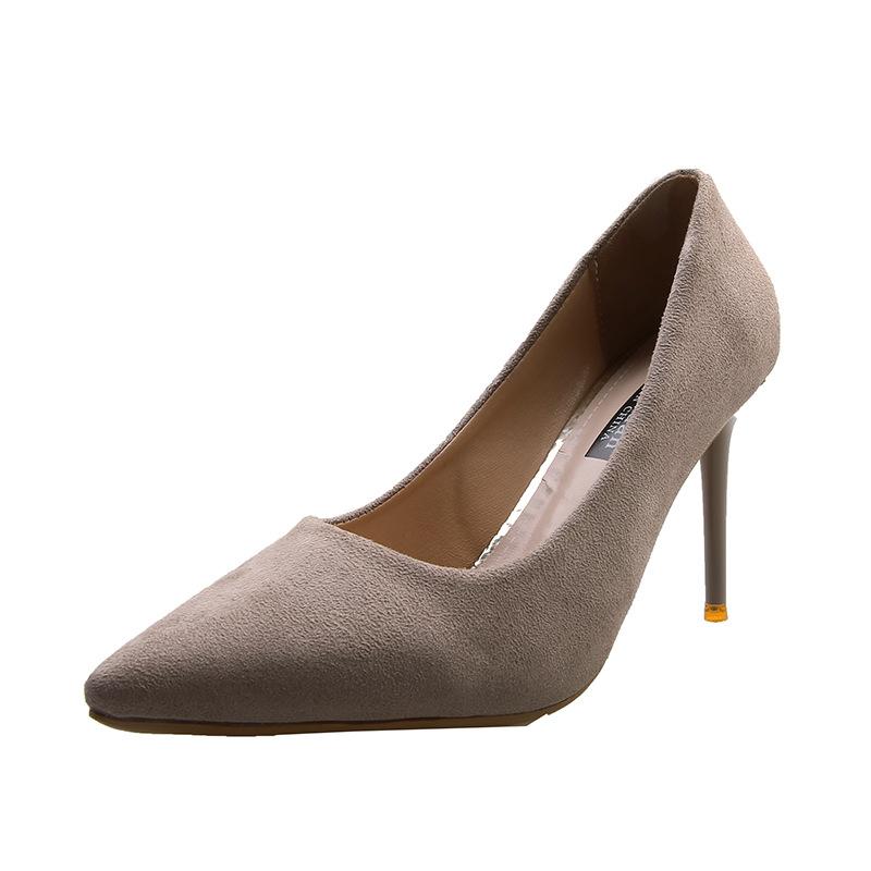 Fashion Ladies Pointed High-heel New Suede Minimalist Shoes Fashion Elegant Pumps Trendy Versatile Anti Slip Women Shoes Zapatos Mujer