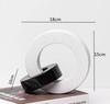 Black and White Marble Circular Knot Statue, Desktop Decoration, Creative Rope Knot Sculpture, Home Decoration Ornaments