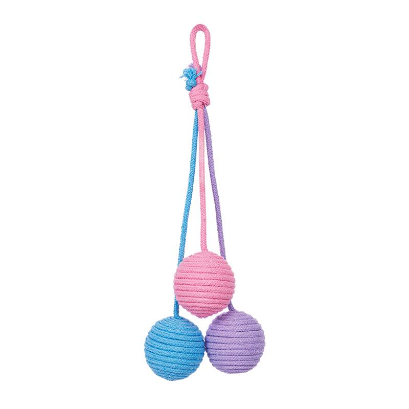 

Cat Teaser Self-Sisal Ball Toy: Sound, Bite-Resistant, Hangable, Cotton Rope Kitten Plaything.